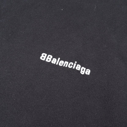 ロゴ刺繍 スウェットシャツ ハイネック コットン ダークネイビー バレンシアガ