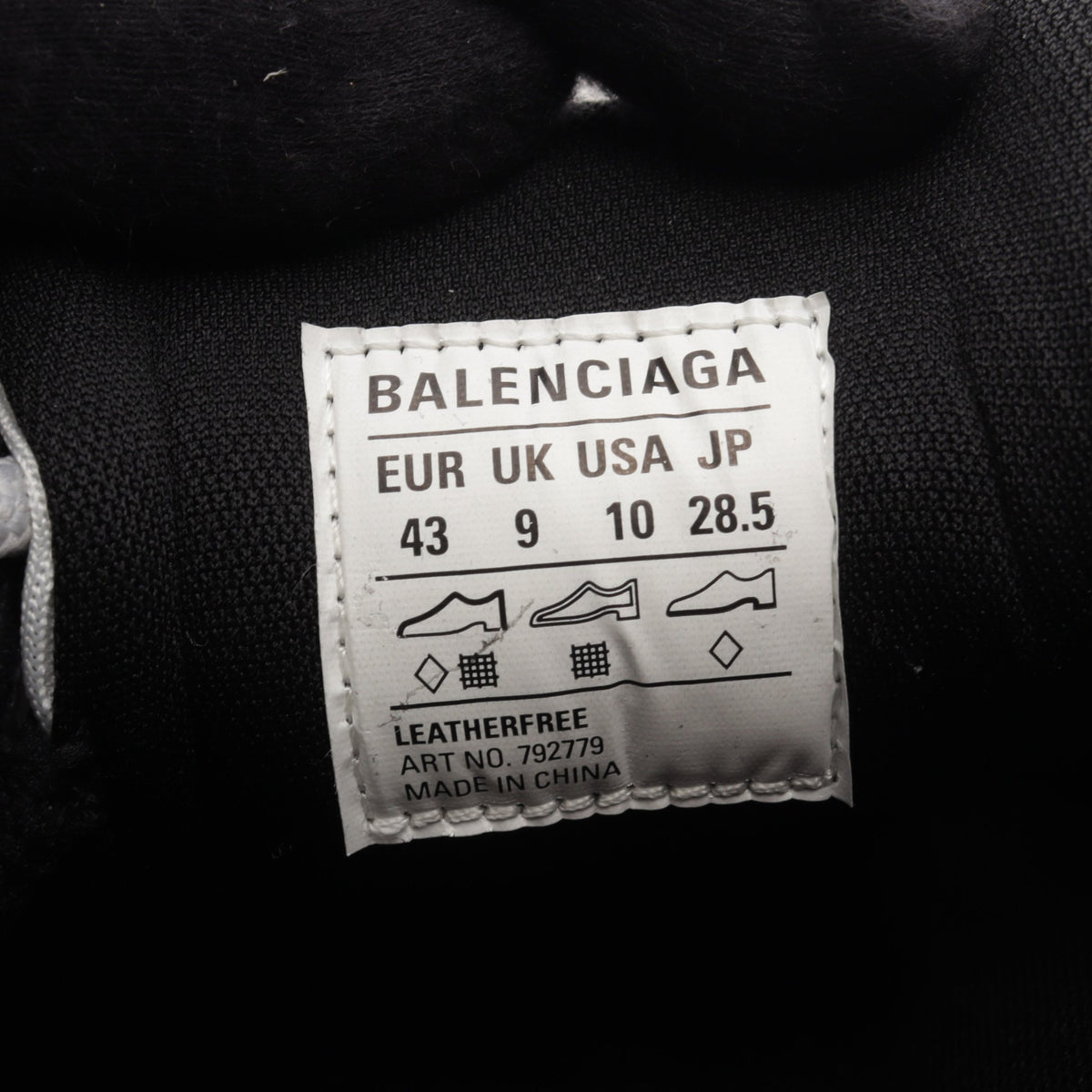 10XL ユーズド加工 スニーカー ファブリック ホワイト グレー バレンシアガ