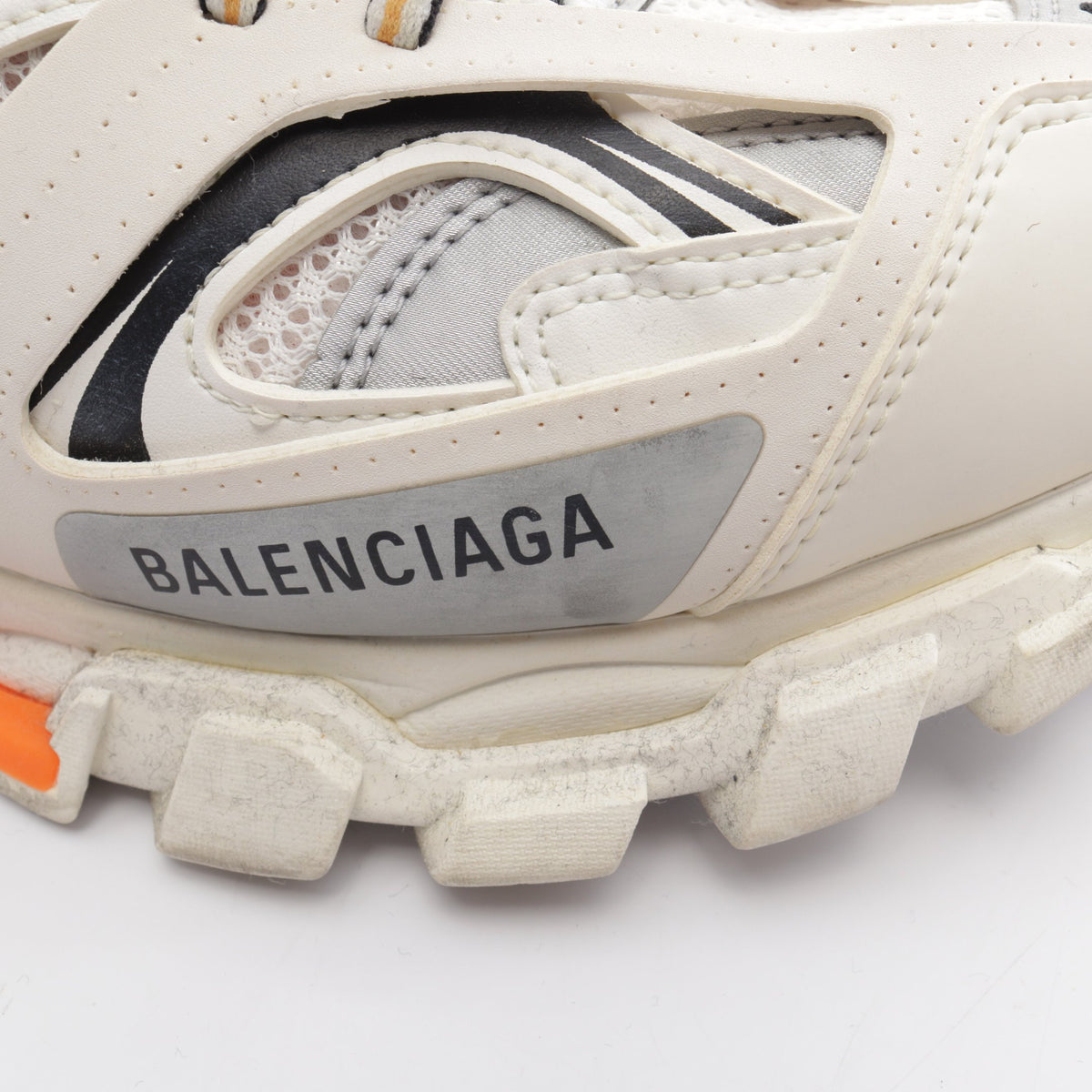 トラック トレーナー ローカットスニーカー ファブリック ホワイト オレンジ バレンシアガ