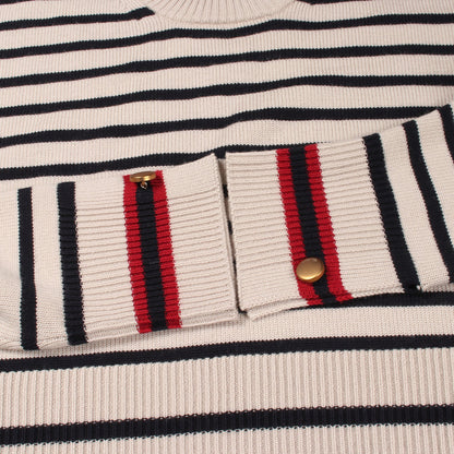 ボーダー クロップド ニット ウール ベージュ ブラック マックスマーラ トップス Max Mara