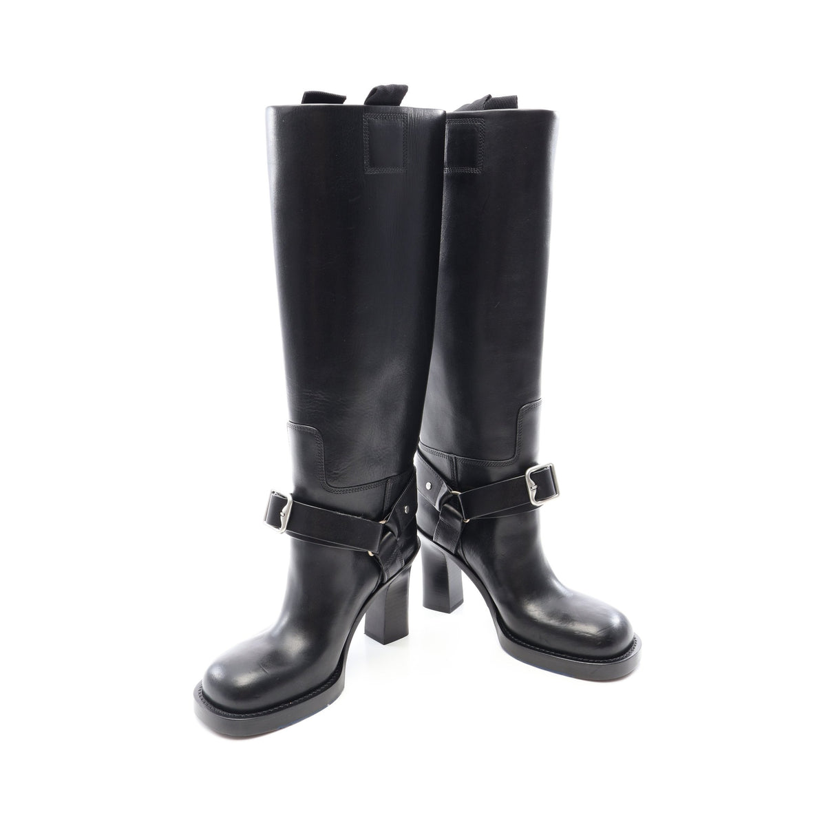 ロング ブーツ レザー ブラック バーバリー