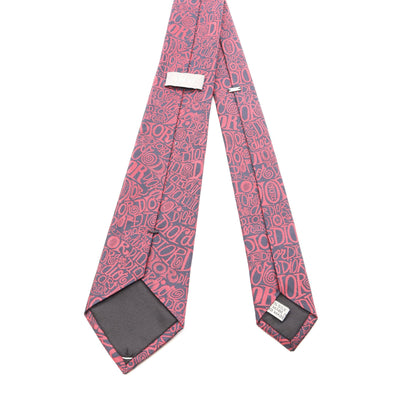DIOR × Shawn Stussy ロゴ総柄 ネクタイ シルク ダークネイビー レッド ディオール