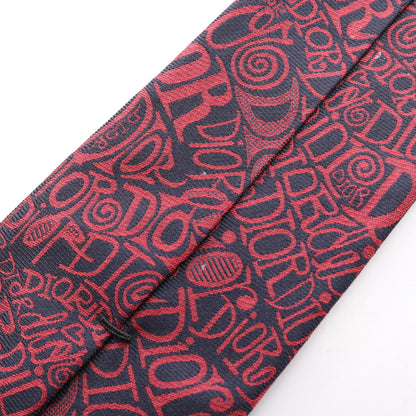 DIOR × Shawn Stussy ロゴ総柄 ネクタイ シルク ダークネイビー レッド ディオール