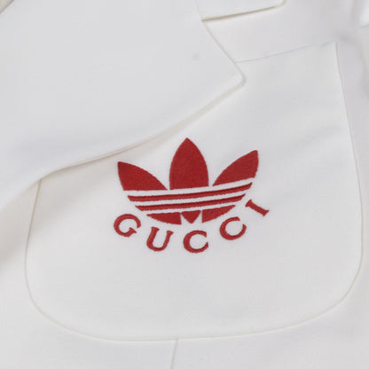 GUCCI × adidas ジャージー ダブルブレスト テーラードジャケット ホワイト レッド グッチ