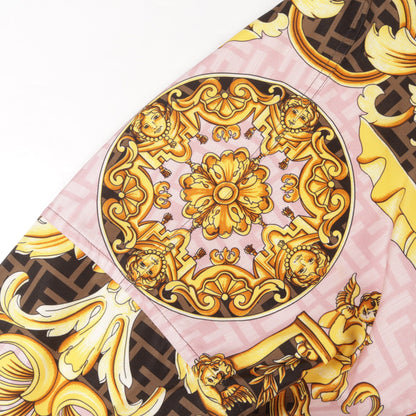 FENDI × VERSACE FENDACE リバーシブル ナイロンジャケット ナイロン ライトピンク イエロー マルチカラー フェンディ