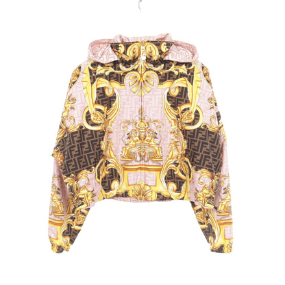 FENDI × VERSACE FENDACE リバーシブル ナイロンジャケット ナイロン ライトピンク イエロー マルチカラー フェンディ