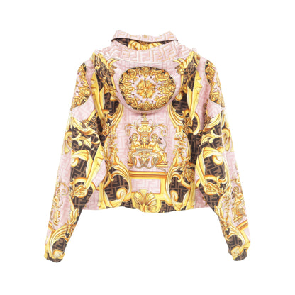 FENDI × VERSACE FENDACE リバーシブル ナイロンジャケット ナイロン ライトピンク イエロー マルチカラー フェンディ