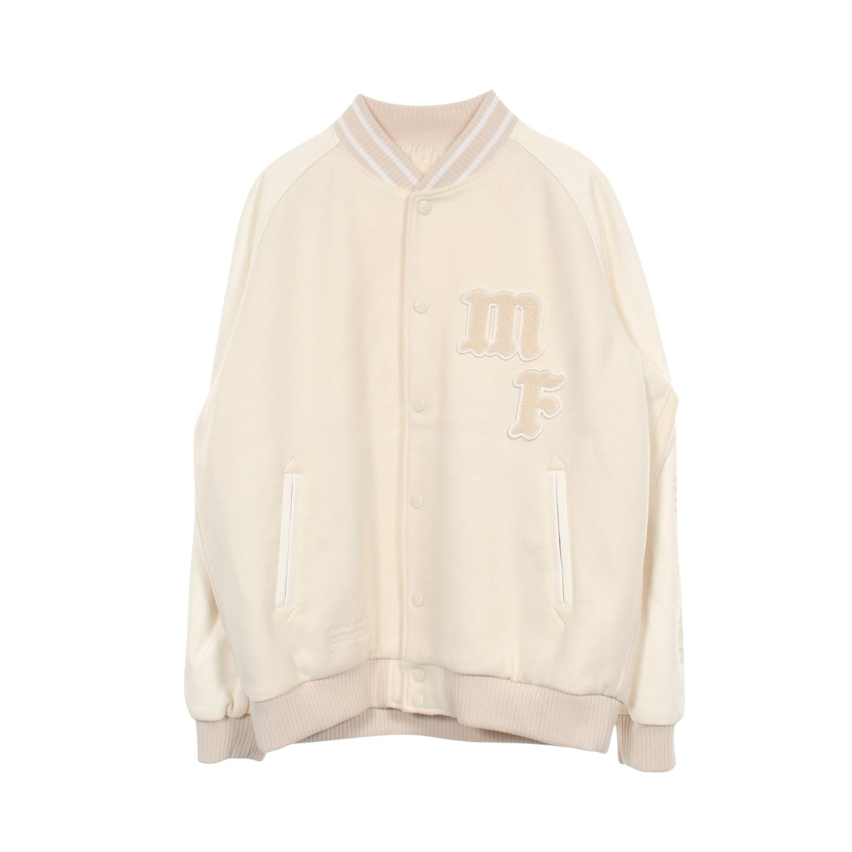 GENIUS 7 FRAGMENT HIROSHI FUJIWARA LOKI 切替 スタジャン ウール ラムスキン オフホワイト モンクレール