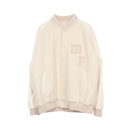 GENIUS 7 FRAGMENT HIROSHI FUJIWARA LOKI 切替 スタジャン ウール ラムスキン オフホワイト モンクレール
