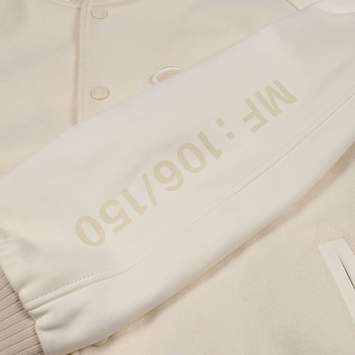GENIUS 7 FRAGMENT HIROSHI FUJIWARA LOKI 切替 スタジャン ウール ラムスキン オフホワイト モンクレール
