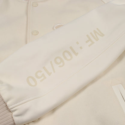 GENIUS 7 FRAGMENT HIROSHI FUJIWARA LOKI 切替 スタジャン ウール ラムスキン オフホワイト モンクレール