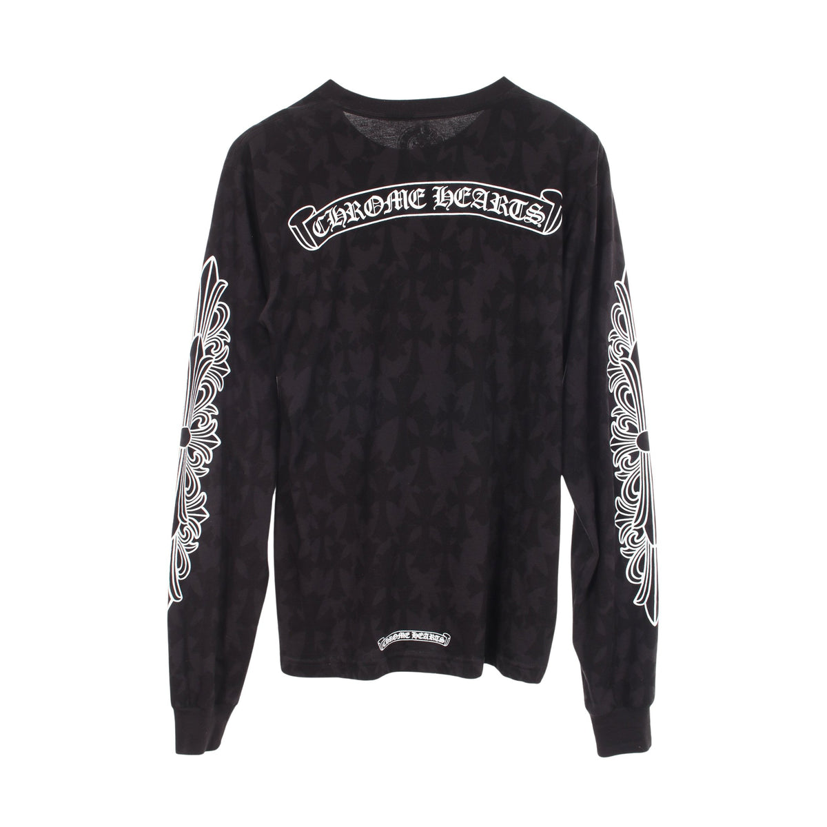 セメタリークロス 総柄 ホースシュー バックロゴ 長袖Tシャツ コットン ブラック クロムハーツ