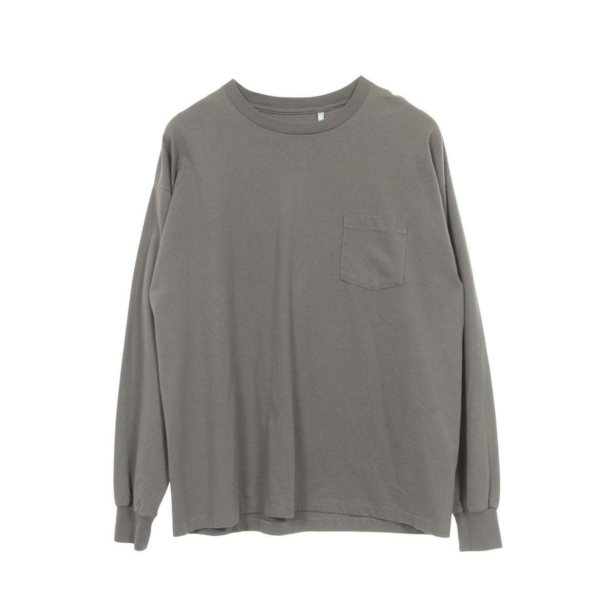 ポケット付き 長袖Tシャツ コットン グレーグリーン キャプテンサンシャイン