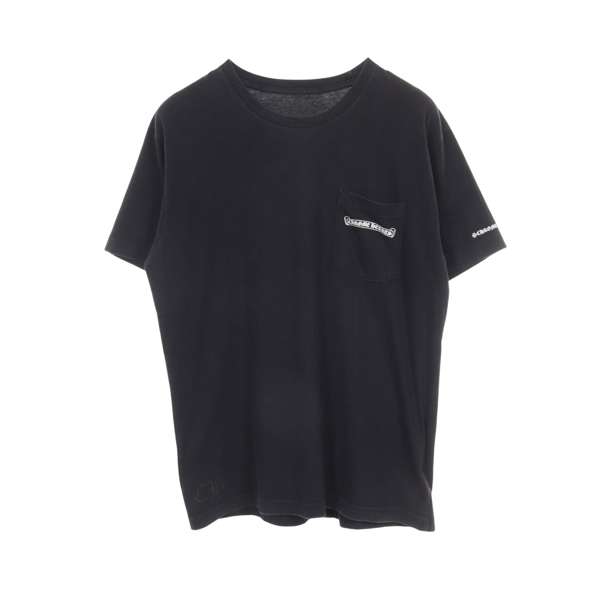 スクロールラベル 半袖Tシャツ コットン ブラック クロムハーツ