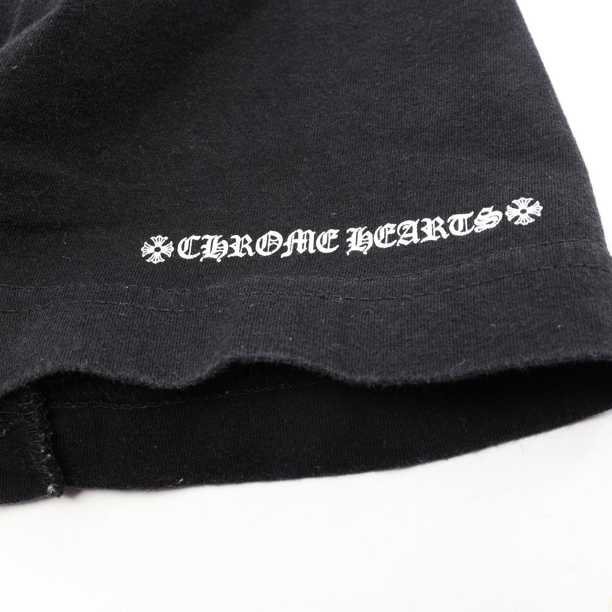 スクロールラベル 半袖Tシャツ コットン ブラック クロムハーツ
