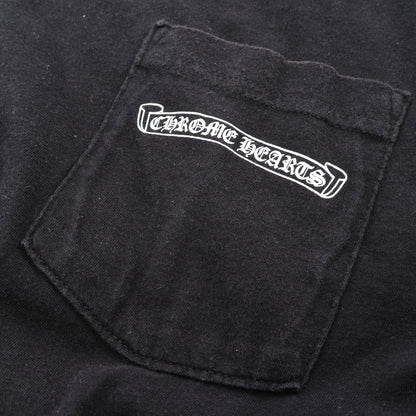 スクロールラベル 半袖Tシャツ コットン ブラック クロムハーツ