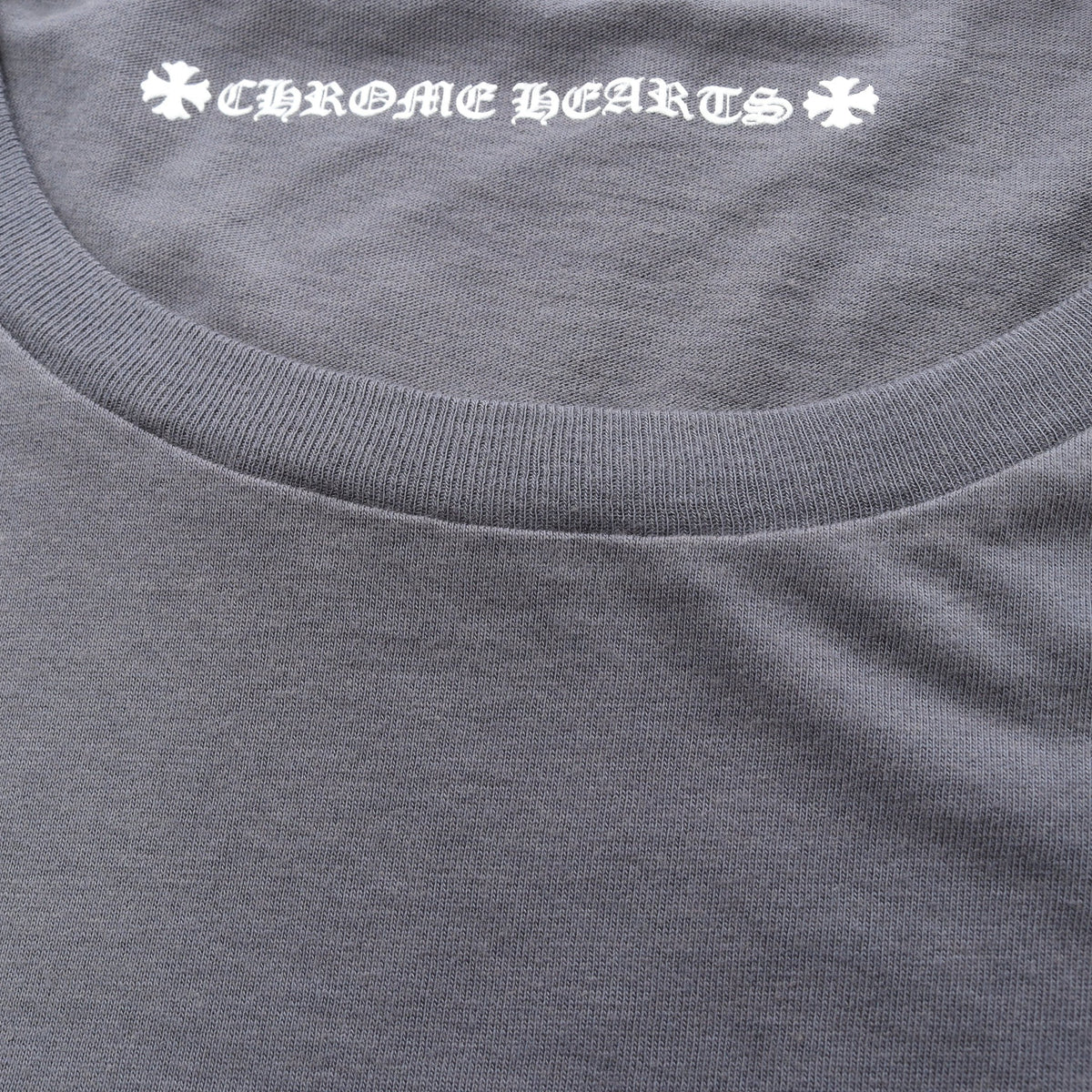 ホースシュー バックロゴ 半袖Tシャツ コットン レーヨン グレー クロムハーツ