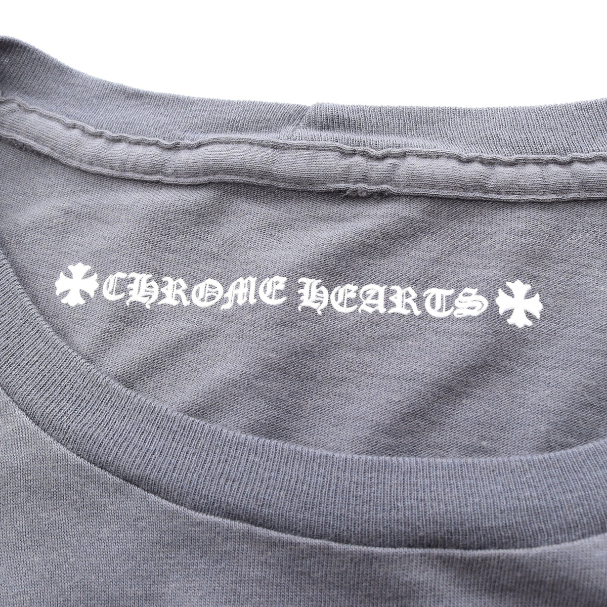 ホースシュー バックロゴ 半袖Tシャツ コットン レーヨン グレー クロムハーツ