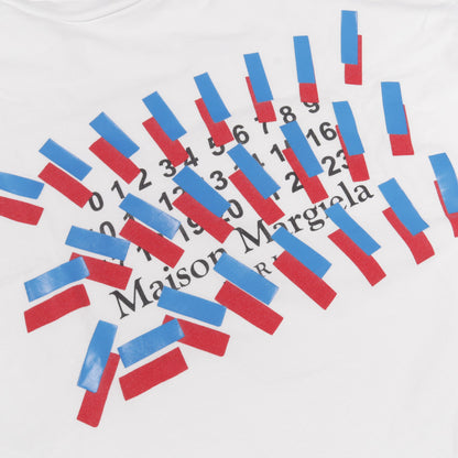 TAPE LOGO 半袖Tシャツ コットン ホワイト メゾンマルジェラ