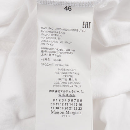 TAPE LOGO 半袖Tシャツ コットン ホワイト メゾンマルジェラ