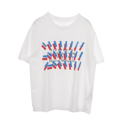 TAPE LOGO 半袖Tシャツ コットン ホワイト メゾンマルジェラ