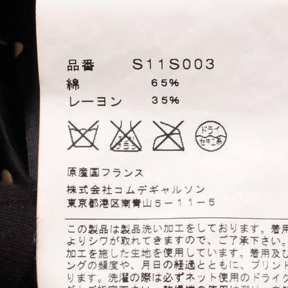 ドット サテンプリーツ スカート コットン レーヨン ブラック オフホワイト コムデギャルソンコムデギャルソン