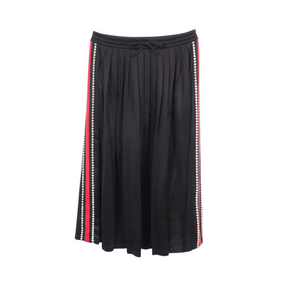 サイドライン ビジュー プリーツ ジャージー スカート コットン ブラック レッド グッチ ボトムス GUCCI
