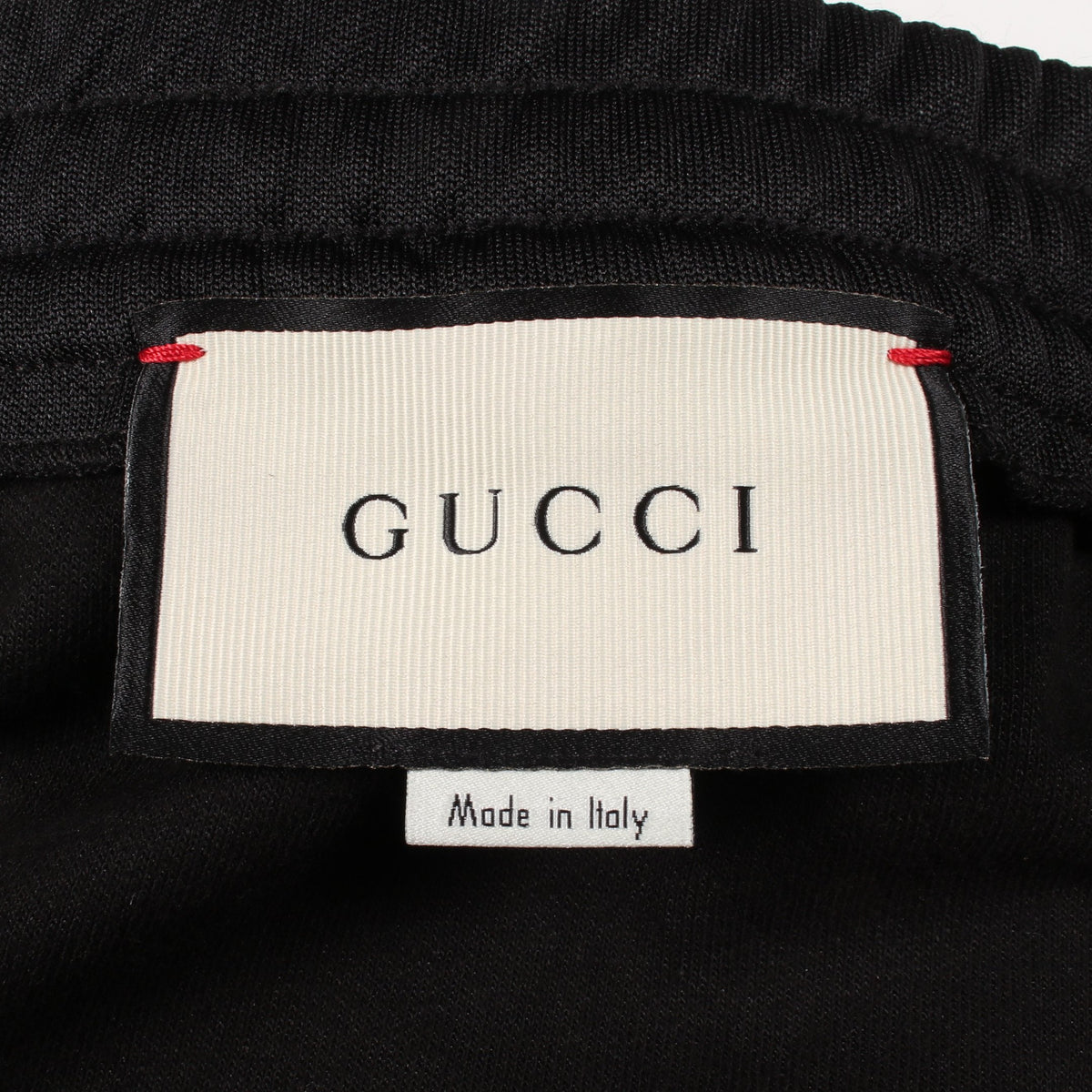 サイドライン ビジュー プリーツ ジャージー スカート コットン ブラック レッド グッチ ボトムス GUCCI