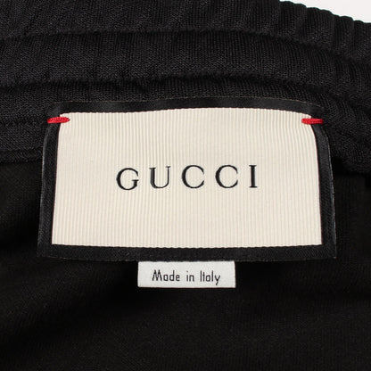 サイドライン ビジュー プリーツ ジャージー スカート コットン ブラック レッド グッチ ボトムス GUCCI