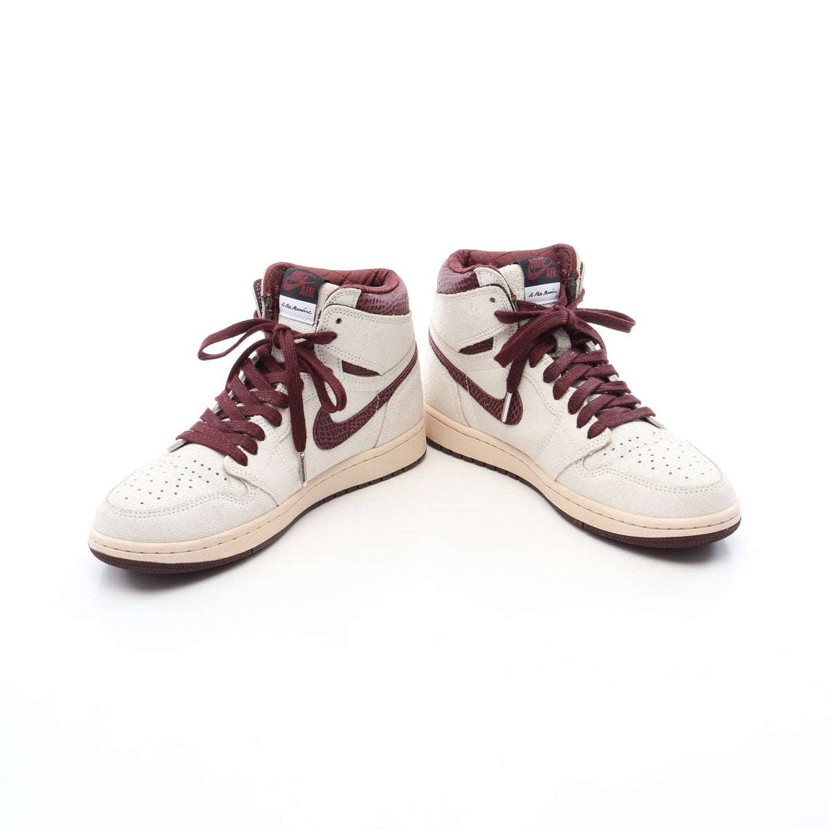 NIKE × A Ma Maniére AIR JORDAN 1 RETRO HIGH OG SP ヴィンテージ加工 ハイカットスニーカー スエード オフホワイト バーガンディ ナイキ