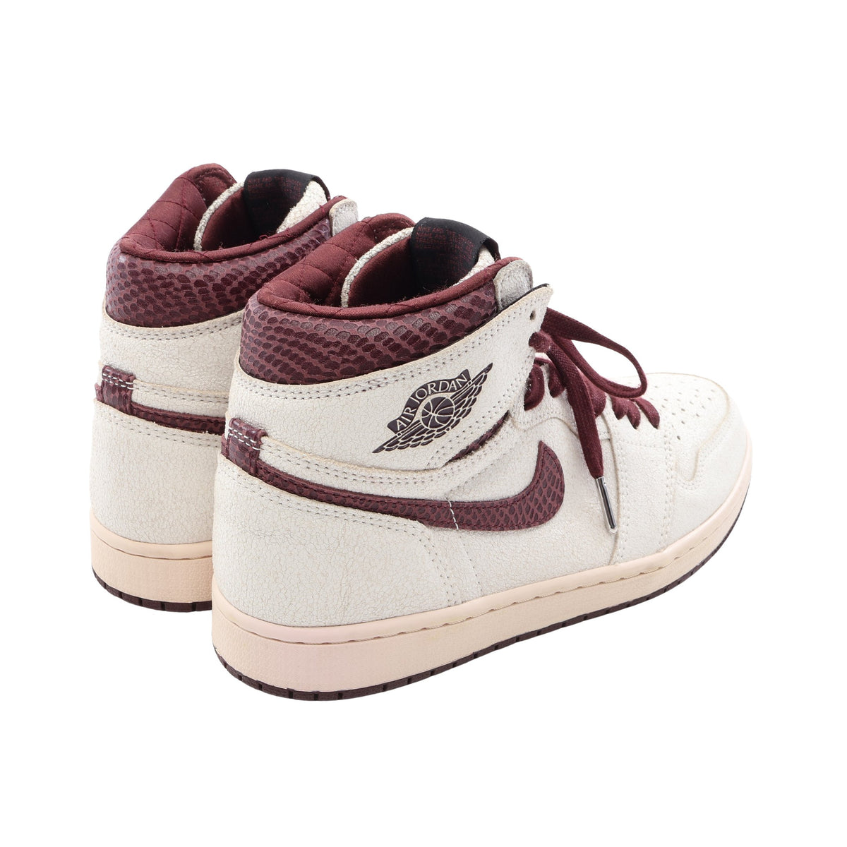 NIKE × A Ma Maniére AIR JORDAN 1 RETRO HIGH OG SP ヴィンテージ加工 ハイカットスニーカー スエード オフホワイト バーガンディ ナイキ