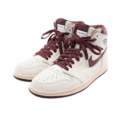 NIKE × A Ma Maniére AIR JORDAN 1 RETRO HIGH OG SP ヴィンテージ加工 ハイカットスニーカー スエード オフホワイト バーガンディ ナイキ