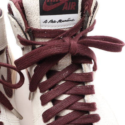 NIKE × A Ma Maniére AIR JORDAN 1 RETRO HIGH OG SP ヴィンテージ加工 ハイカットスニーカー スエード オフホワイト バーガンディ ナイキ