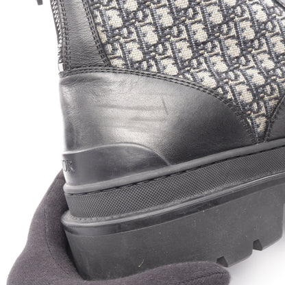 Dior Explorer オブリーク アンクル ブーツ レザー キャンバス ブラック ベージュ ネイビー ディオール