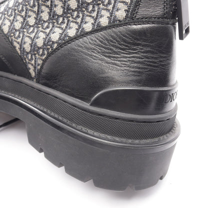 Dior Explorer オブリーク アンクル ブーツ レザー キャンバス ブラック ベージュ ネイビー ディオール