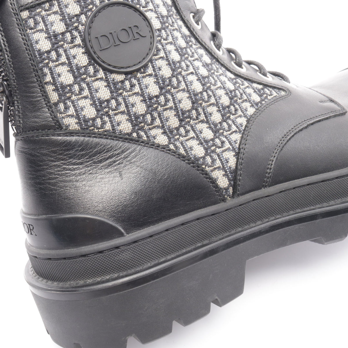 Dior Explorer オブリーク アンクル ブーツ レザー キャンバス ブラック ベージュ ネイビー ディオール