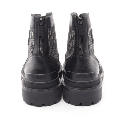 Dior Explorer オブリーク アンクル ブーツ レザー キャンバス ブラック ベージュ ネイビー ディオール