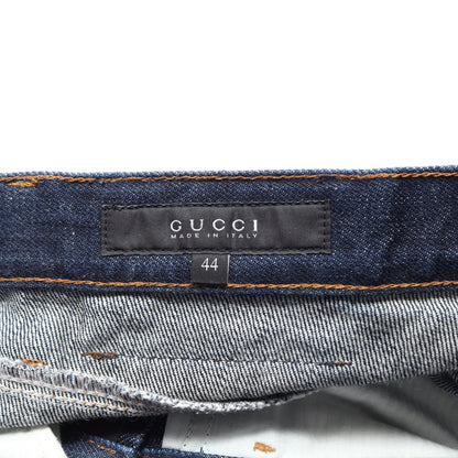 ボタンフライ デニムパンツ コットン インディゴブルー グッチ ボトムス GUCCI