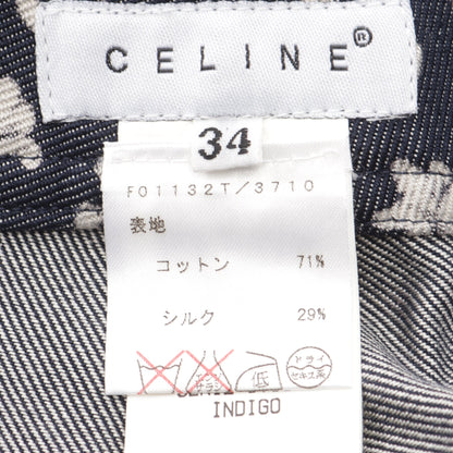Cマカダム柄 デニムパンツ コットン インディゴブルー セリーヌ