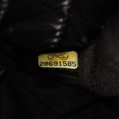 マトラッセ クラッチバッグ エナメルレザー ブラック シルバー金具 シャネル