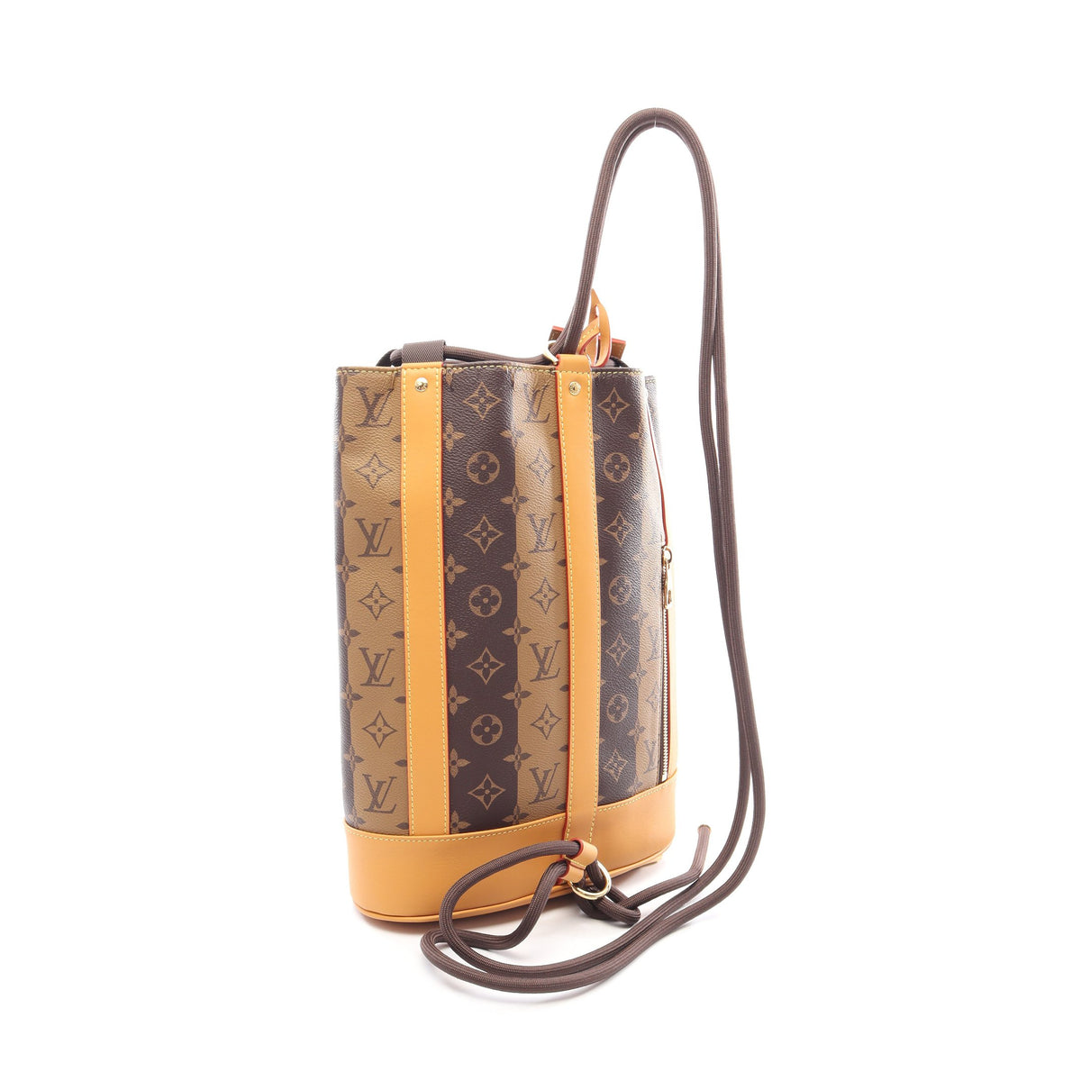 LOUIS VUITTON × NIGO ランドネ メッセンジャー モノグラムストライプ ショルダーバッグ PVC レザー ブラウン ルイヴィトン