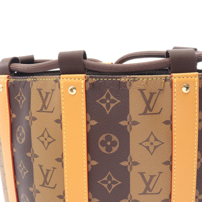 LOUIS VUITTON × NIGO ランドネ メッセンジャー モノグラムストライプ ショルダーバッグ PVC レザー ブラウン ルイヴィトン