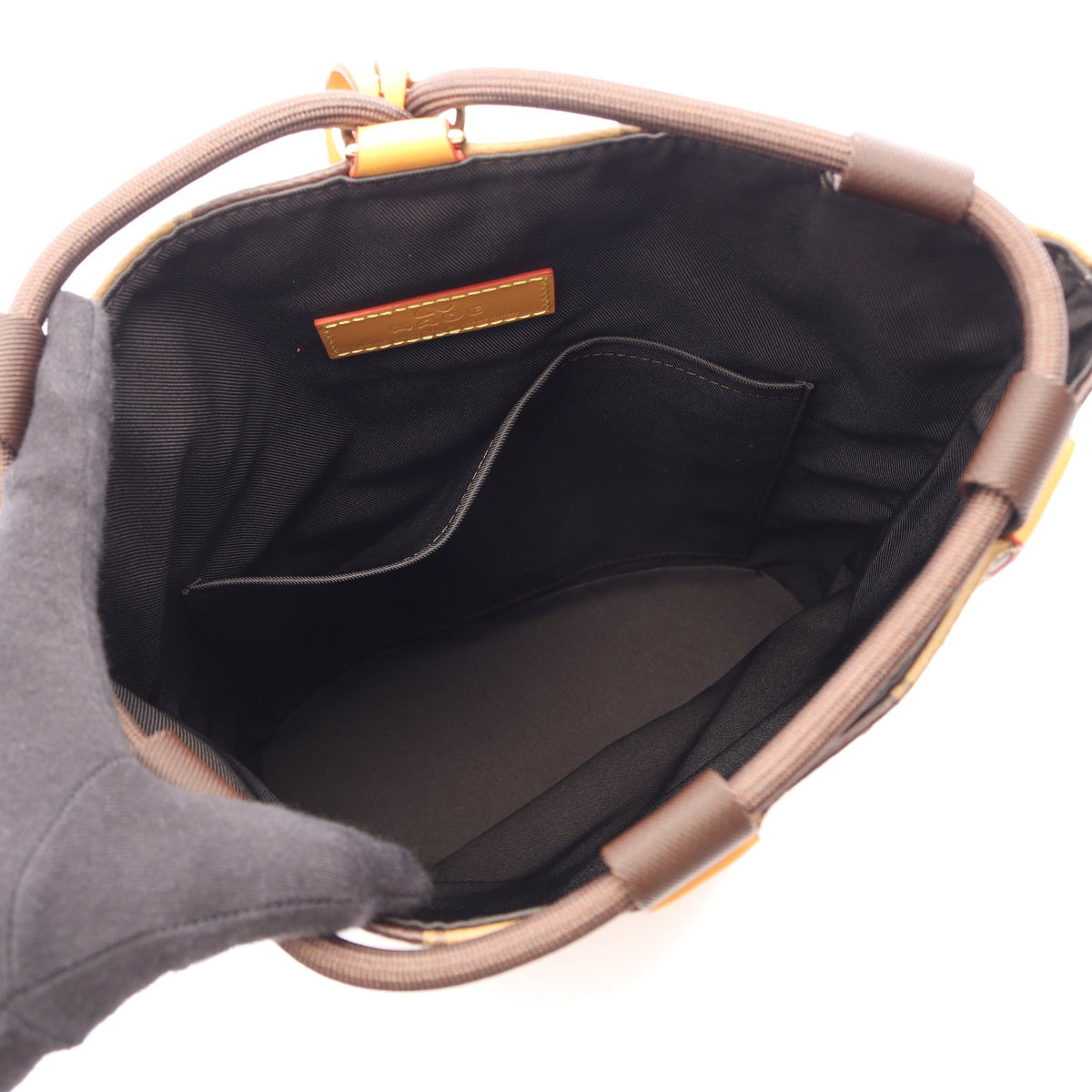 LOUIS VUITTON × NIGO ランドネ メッセンジャー モノグラムストライプ ショルダーバッグ PVC レザー ブラウン ルイヴィトン