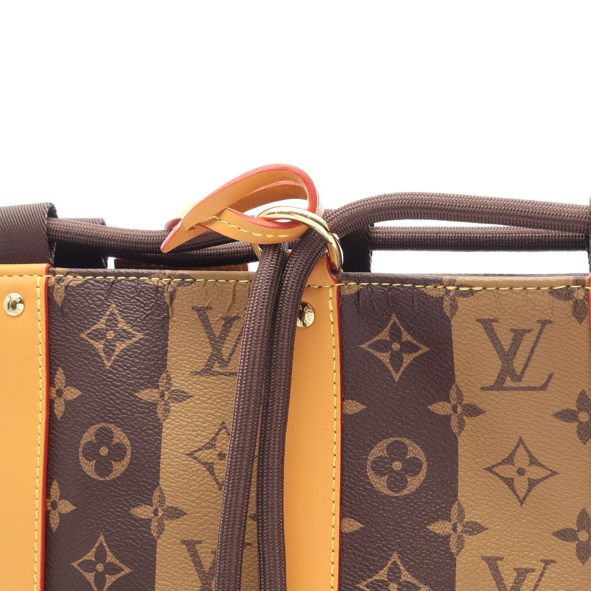 LOUIS VUITTON × NIGO ランドネ メッセンジャー モノグラムストライプ ショルダーバッグ PVC レザー ブラウン ルイヴィトン