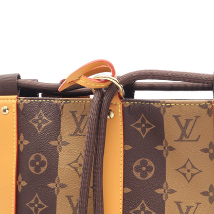 LOUIS VUITTON × NIGO ランドネ メッセンジャー モノグラムストライプ ショルダーバッグ PVC レザー ブラウン ルイヴィトン