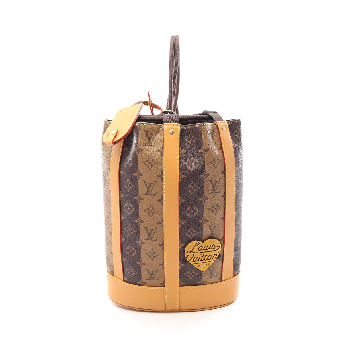 LOUIS VUITTON × NIGO ランドネ メッセンジャー モノグラムストライプ ショルダーバッグ PVC レザー ブラウン ルイヴィトン