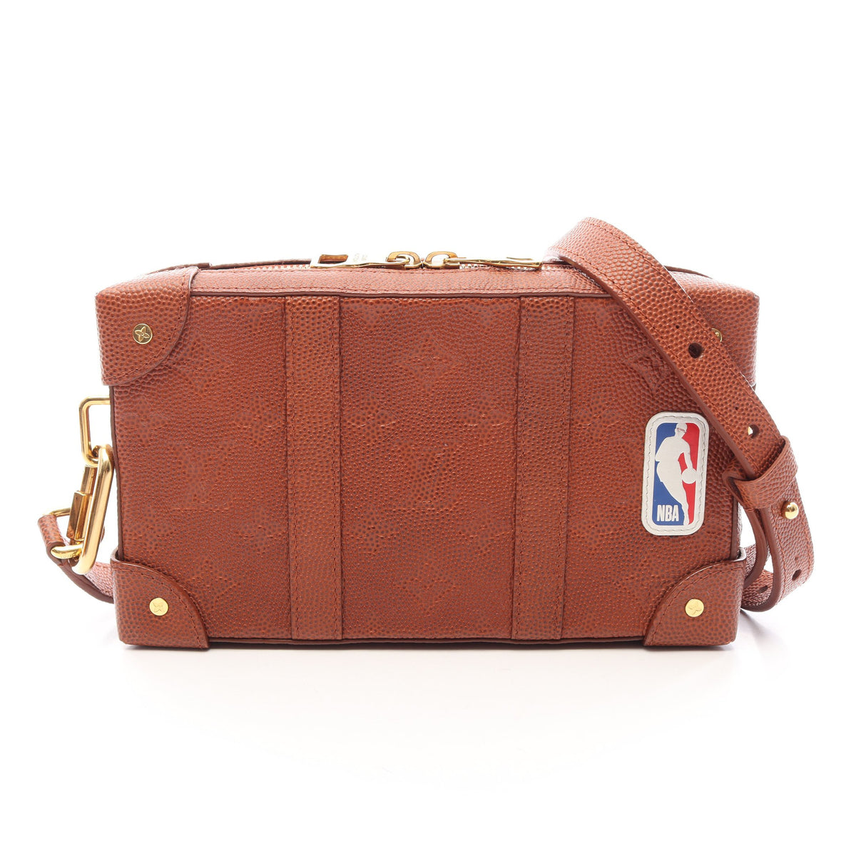 LOUIS VUITTON × NBA ソフトトランク モノグラム ショルダーバッグ レザー ブラウン ルイヴィトン