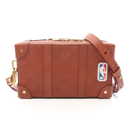 LOUIS VUITTON × NBA ソフトトランク モノグラム ショルダーバッグ レザー ブラウン ルイヴィトン