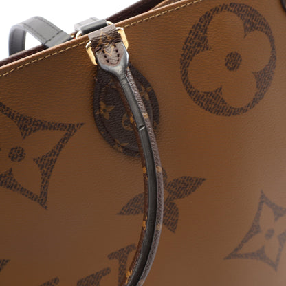 オンザゴーGM モノグラムジャイアント モノグラムリバース 2WAY ショルダーバッグ PVC レザー ブラウン ライトブラウン ルイヴィトン