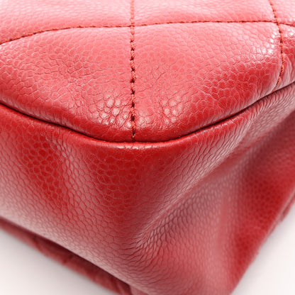 マトラッセ チェーンショルダーバッグ チェーントートバッグ キャビアスキン レッド シルバー金具 シャネル